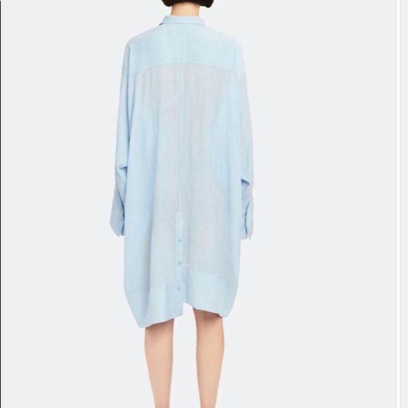 Button Down Dress Blue Size 4 - Picture 3 of 11